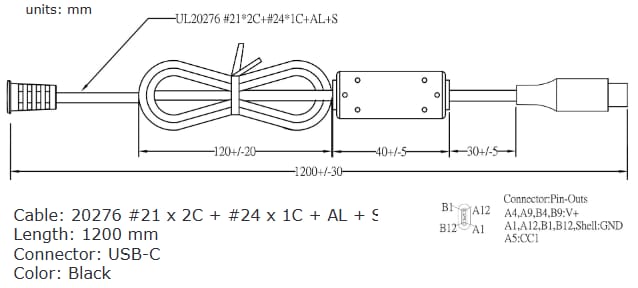Mechanical Drawing - CUI Inc SDM100G External AC-DC Power Supplies